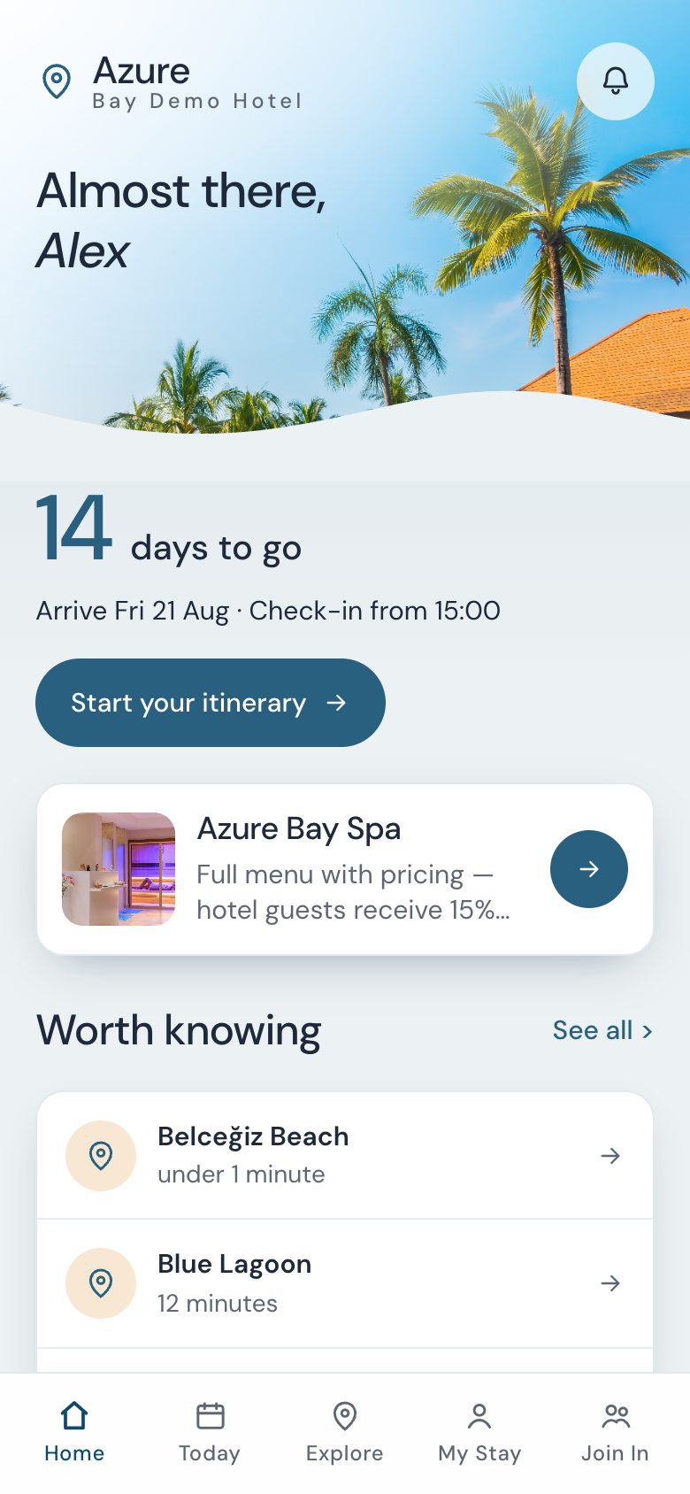 Pre-stay experience